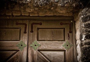 chapel door at Presidio in goliad