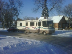 Leaving Edmonton in our RV