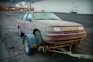mud covered car