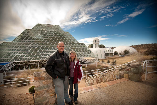 Rob and Dar outside Biosphere 2