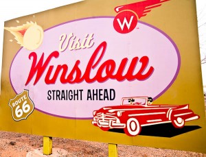 Winslow Arizona Town Sign