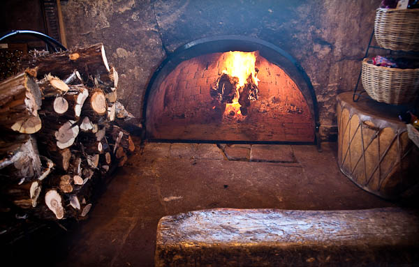 fireplace in the kiva of the watch tower