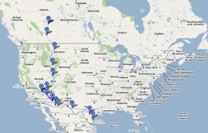 RV Motorhome Travel Map Young Snowbirds