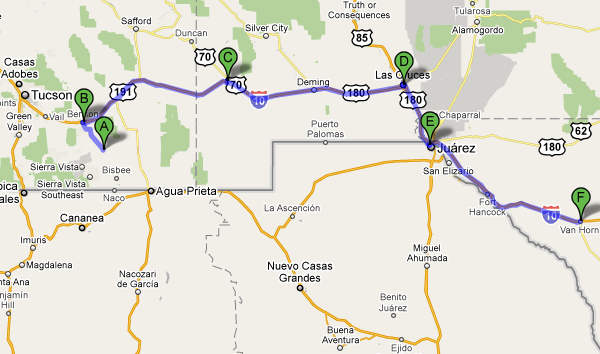 driving_through_new_mexico_and_texas driving map from tombstone to van horn texas
