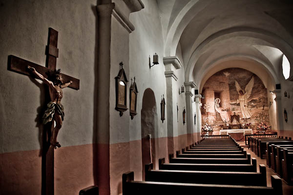 inside Presidio La Bahia chapel sanctuary