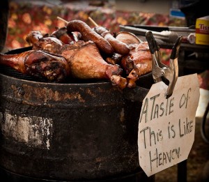 turkey legs at arts and craft show in goliad